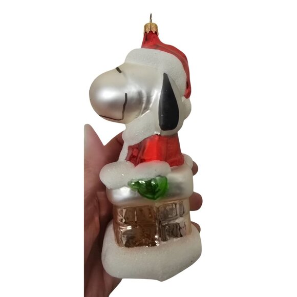 Kurt S. Adler Peanuts Snoopy Glass Christmas Ornament 6" - Picture 4 of 7